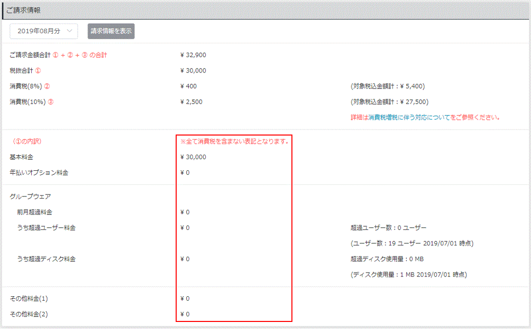 消費税に関するお知らせ クラウド型グループウェアj Motto